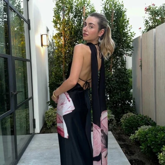 Alice + Olivia Montana Floral Tie-Back Halter Maxi Gown Size 0 NWT - Picture 9 of 17